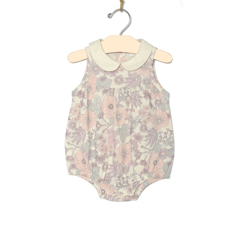 Round Collar Romper- Vintage Floral