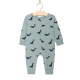 Zip Romper- Blue Whale