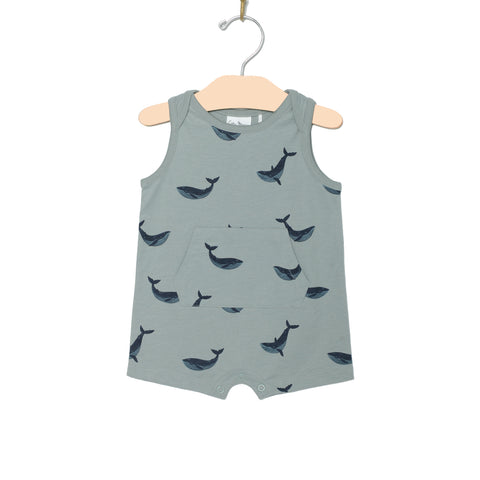 Tank Kangaroo Romper- Blue Whales