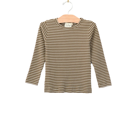 Organic Stripe Tee - Olive